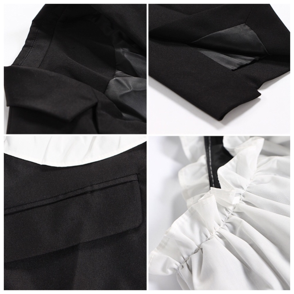 Black & White Ruffle Open Cut Out Side Jacket - Picture 11 of 14